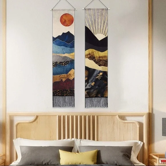 Rustic Mountain Sunset Landscape Decor/Wall Twin Wall/Dorm/Bedroom Vintage Art - Picture 2 of 10